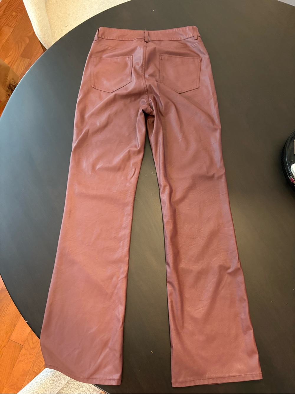 Pilcro The Yaya Midrise Faux Leather Bootcut Jeans - Burgundy Size 29 - Picture 8 of 10